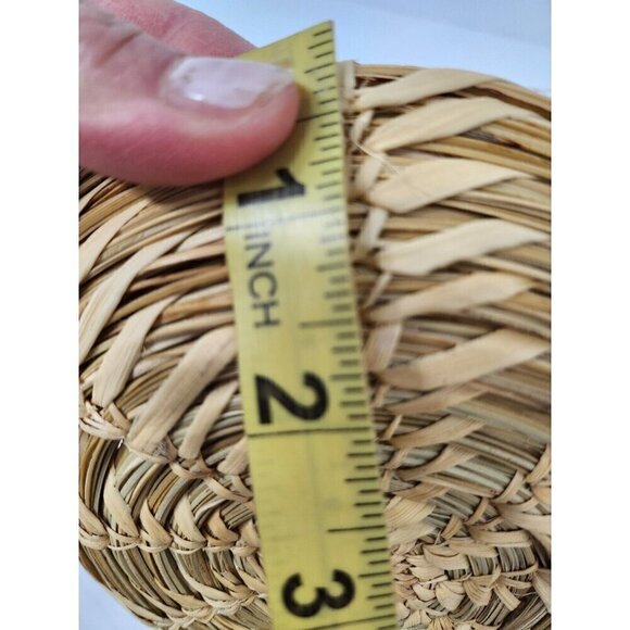 VTG 1971 Tohono O'Odham Papagon Indian Basket Shallow Tray Basket Bowl Handmade - Picture 10 of 10